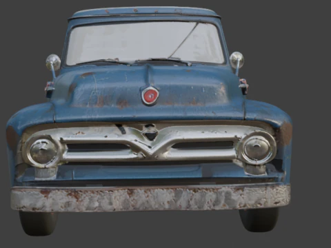 Old scratched truck 3D Model
