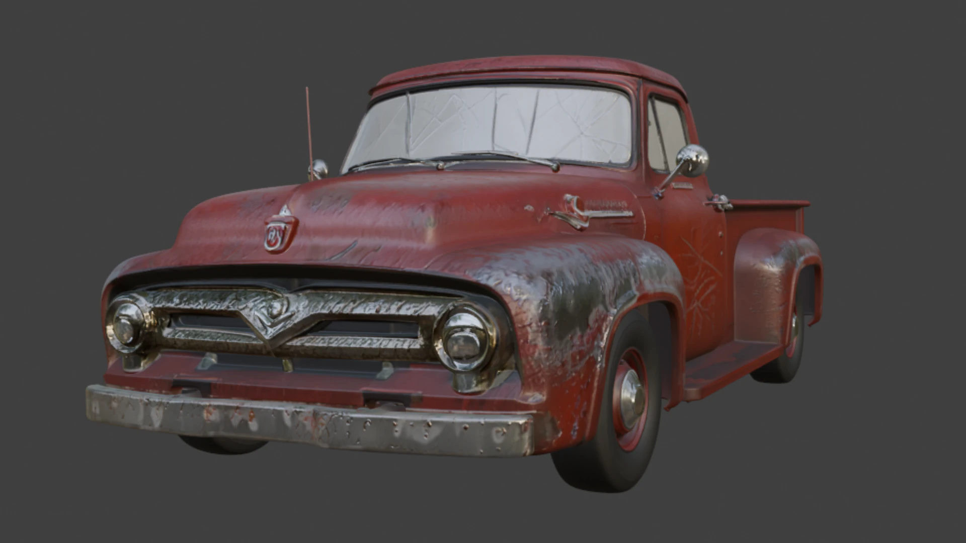 Old Rusty Scratched Truck 3D Model .c4d .max .obj .3ds .fbx .stl .blend 