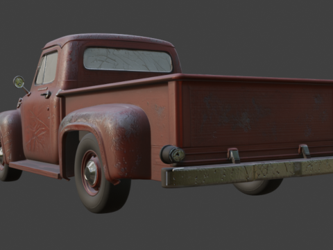 Caminhão velho e enferrujado Modelo 3D