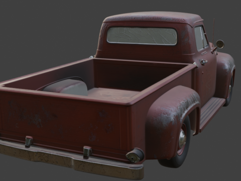 Caminhão velho e enferrujado Modelo 3D