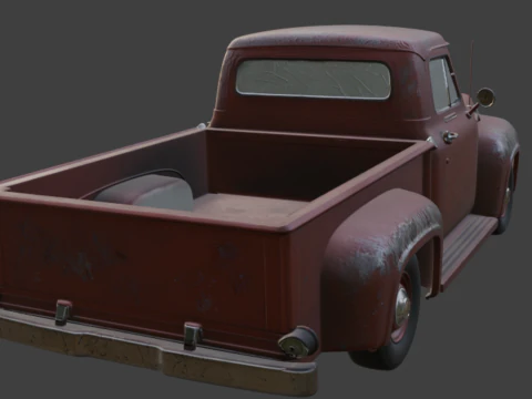 Old Rusty Scratched Truck 3D Model