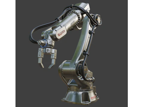 Lengan Robot Industri PBR Detail Tinggi Model 3D