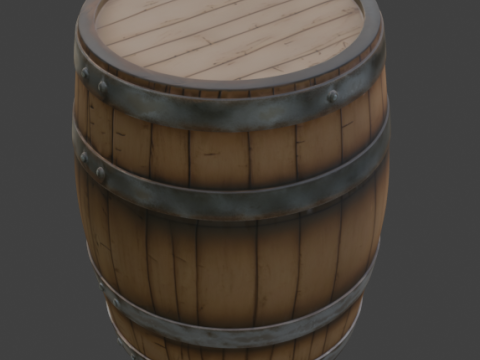 Wooden Barrel 3D Model