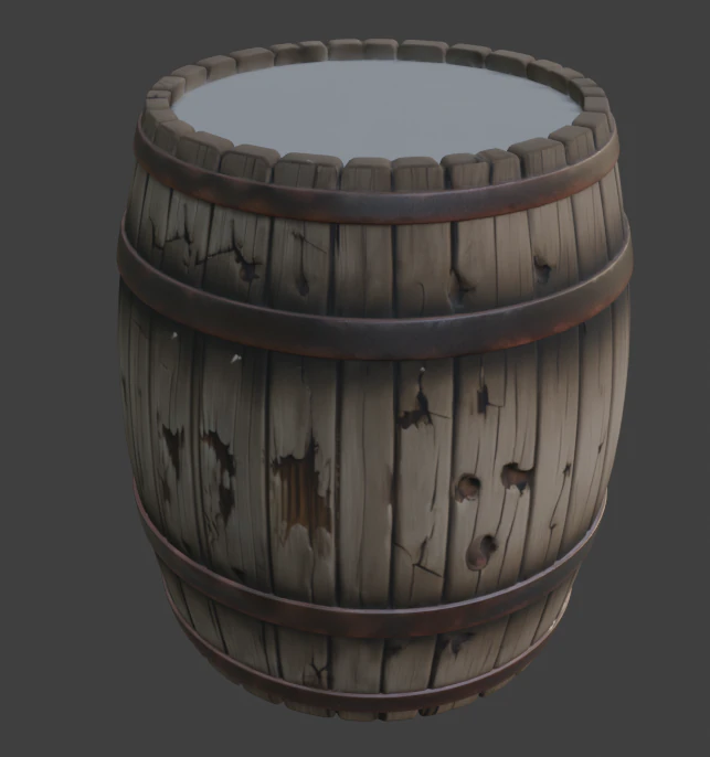 Wooden Barrel 3D Model .c4d .max .obj .3ds .fbx .stl .blend 