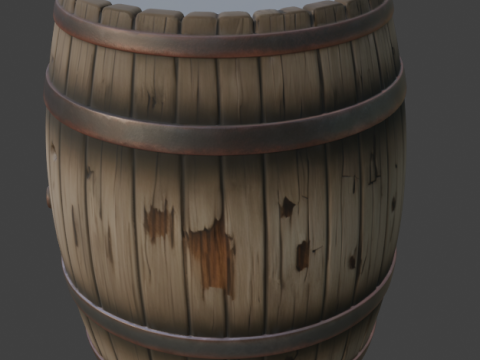 Wooden Barrel 3D Model