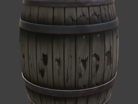 Wooden Barrel 3D Model