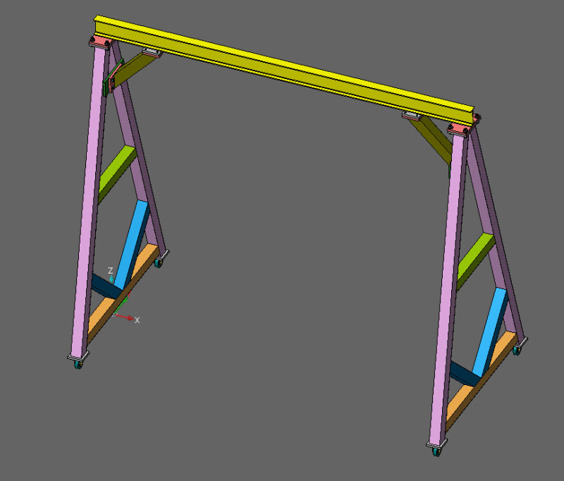 Portable Gantry Crane 3D 模型 .c4d .max .obj .3ds .fbx .stl .blend 