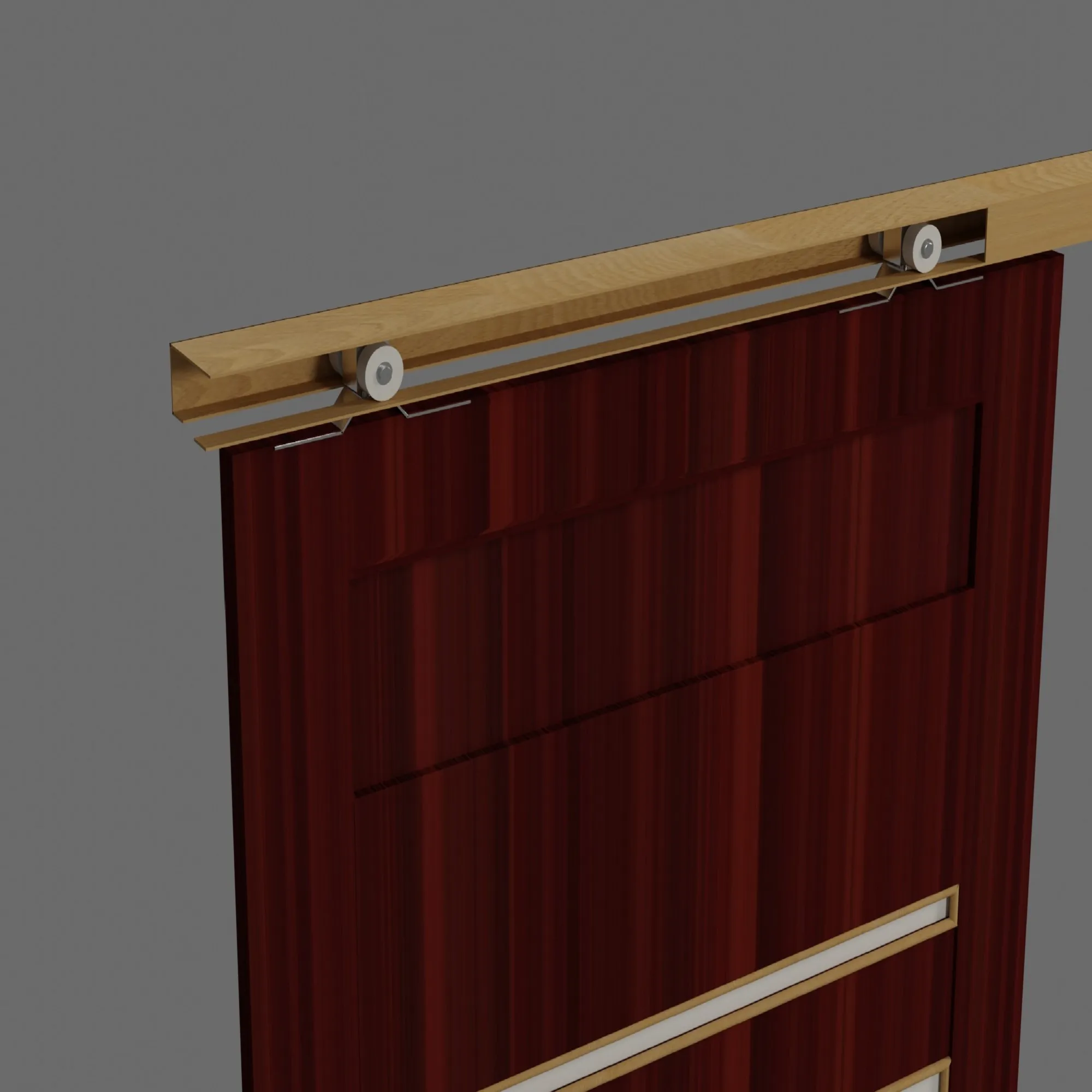 Sliding Door Mechanism Set 3D Model .c4d .max .obj .3ds .fbx .stl .blend 