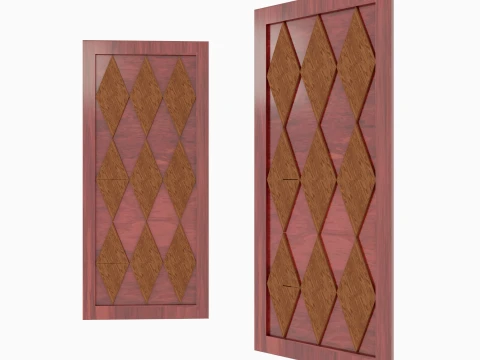 Sliding Door Set Geometric Inserts MDF 3D Model