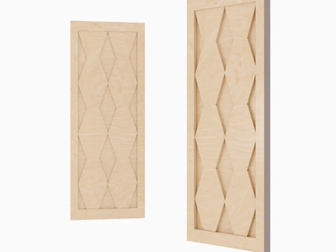 Sliding Door Set Geometric Inserts MDF 3D Model