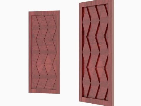Sliding Door Set Geometric Inserts MDF 3D Model
