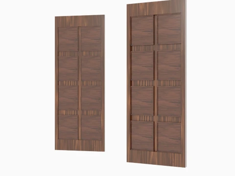Sliding Door Set Geometric Inserts MDF 3D Model