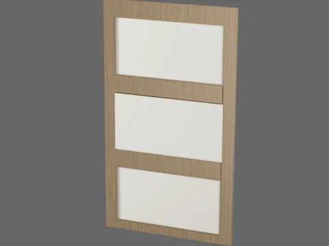 Wooden Sliding Door Set V2 3D Model