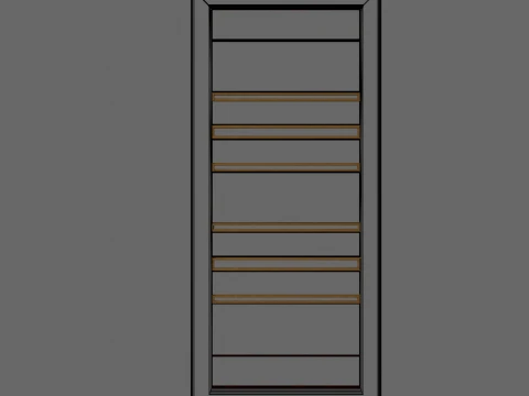 Wooden Sliding Door Set V2 3D Model