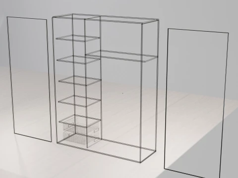 Sliding wardrobe 2 doors 3D Model