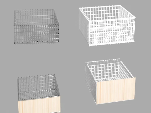 Storage Basket Metal - 4 models 3D Model