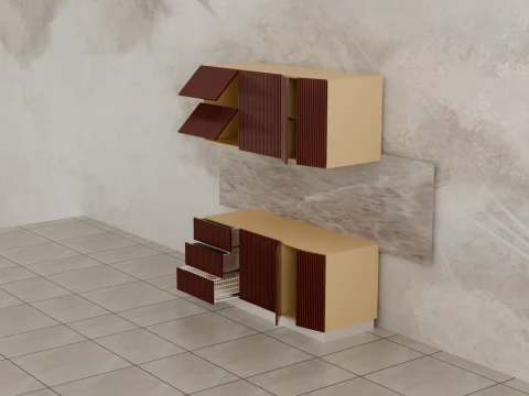 Kitchen Cabinet Front Set 3D Model