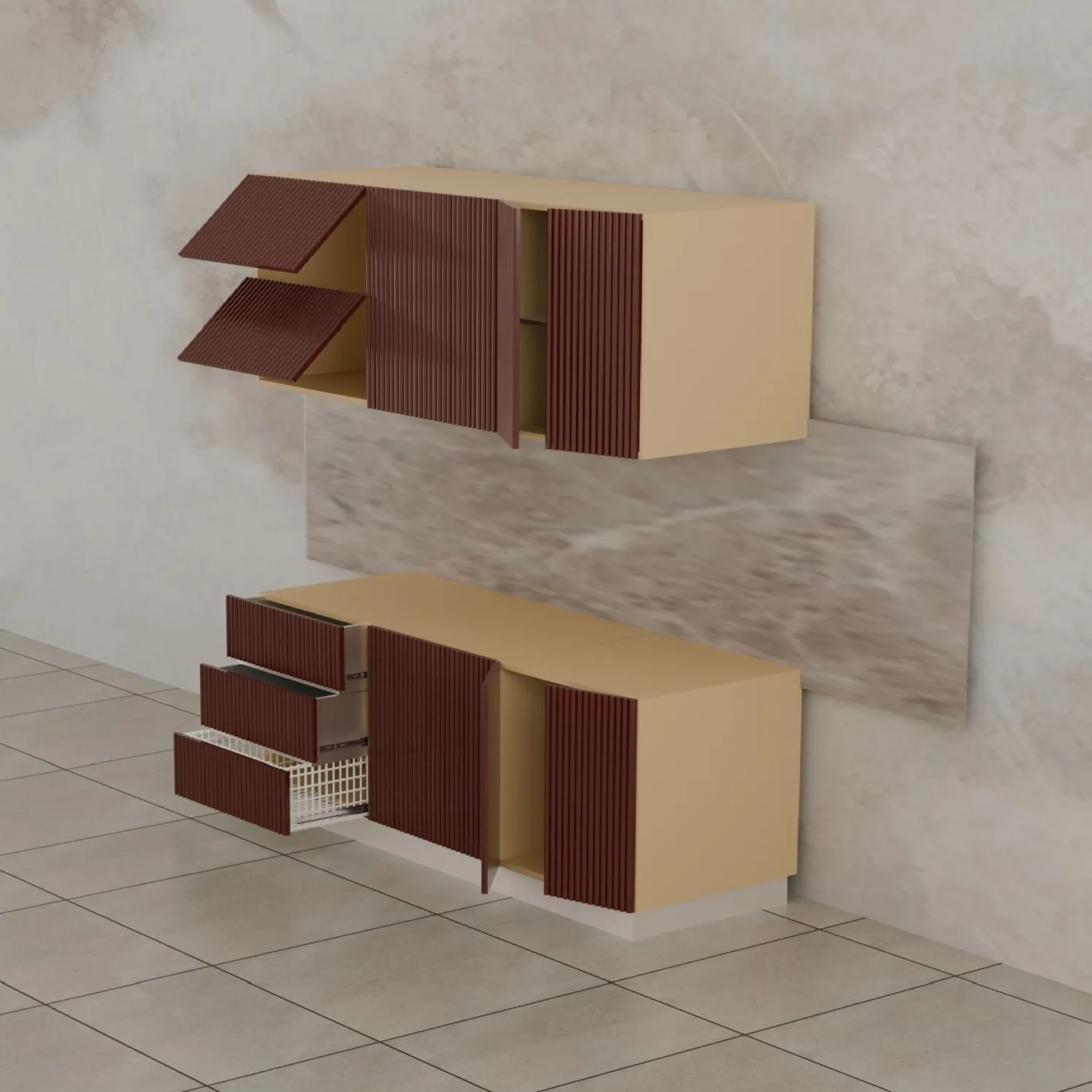 Kitchen Cabinet Front Set 3D Model .c4d .max .obj .3ds .fbx .stl .blend