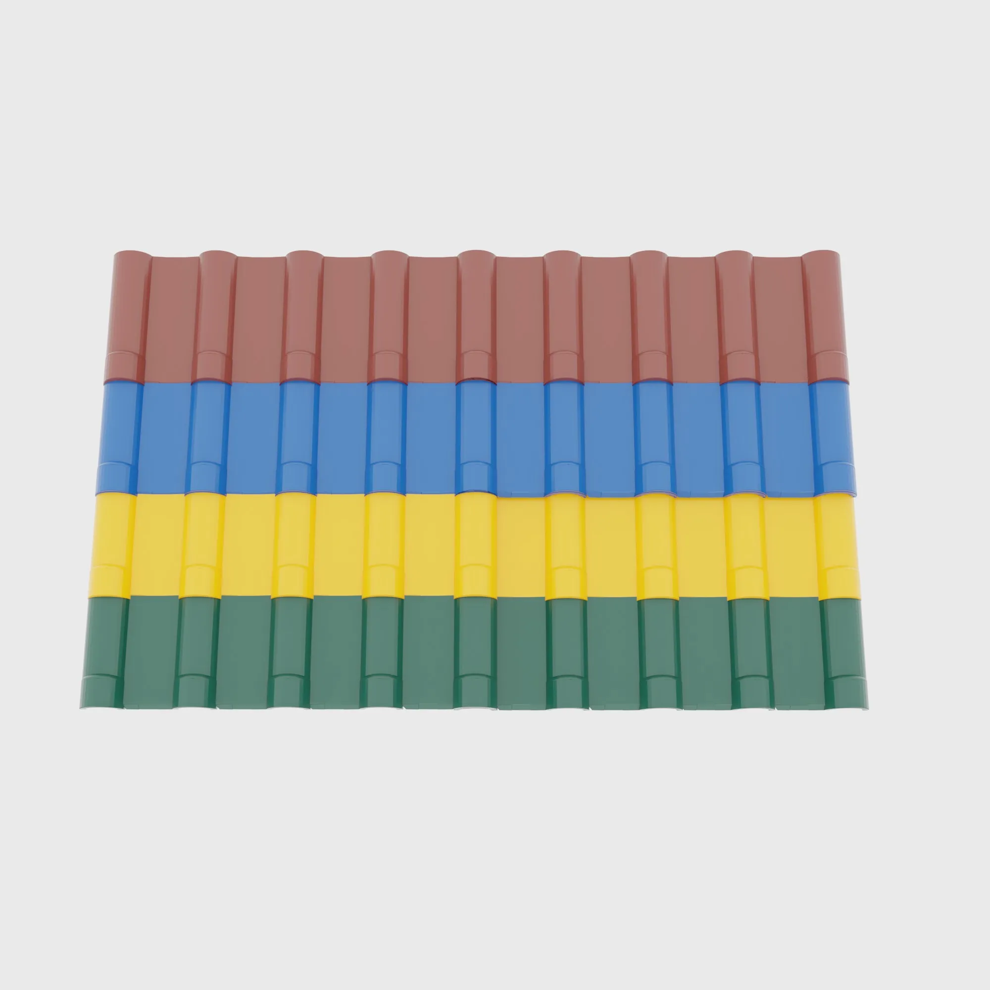 Roof Tile Polymer Corrugated Set 3D Model .c4d .max .obj .3ds .fbx .stl .blend 