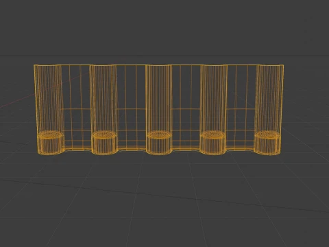 Roof Tile Polymer Corrugated Set 3D Model