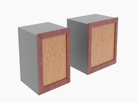 Wooden Cabinet Front Set 3D Model