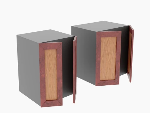 Wooden Cabinet Front Set 3D Model