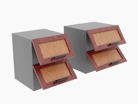 Wooden Cabinet Front Set 3D Model