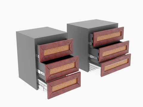 Wooden Cabinet Front Set 3D Model