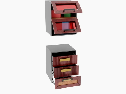 Cabinet Front Glass Set 3D Model