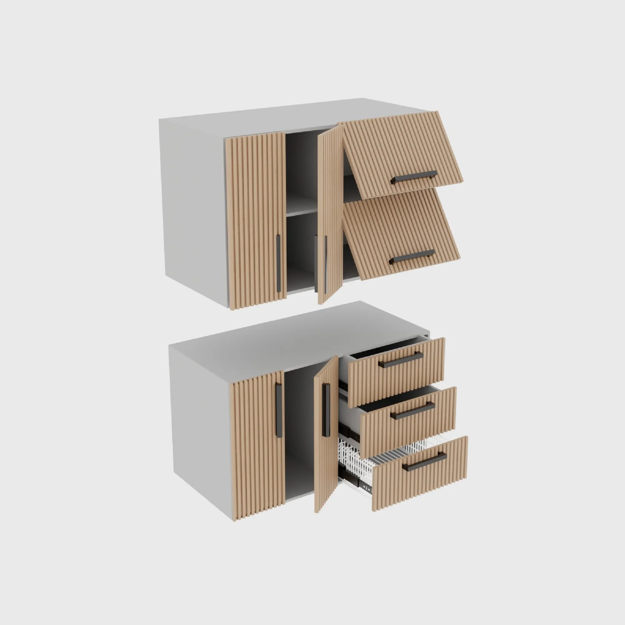 Cabinet Front Slat Set 3D Model .c4d .max .obj .3ds .fbx .stl .blend