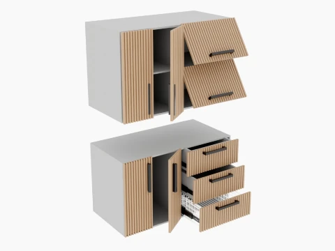 Ensemble de lattes avant d'armoire Modèle 3D