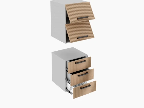 Cabinet Front Slat Set 3D Model