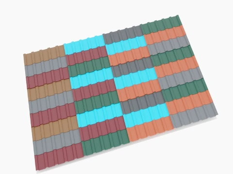 Roof Tile Polymer Egeria Set 3D Model