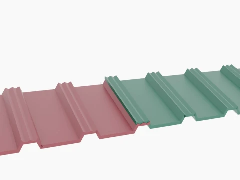 Roof Tile Polymer Egeria Set 3D Model
