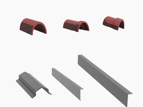 Roof Tile Polymer Egeria Set 3D Model