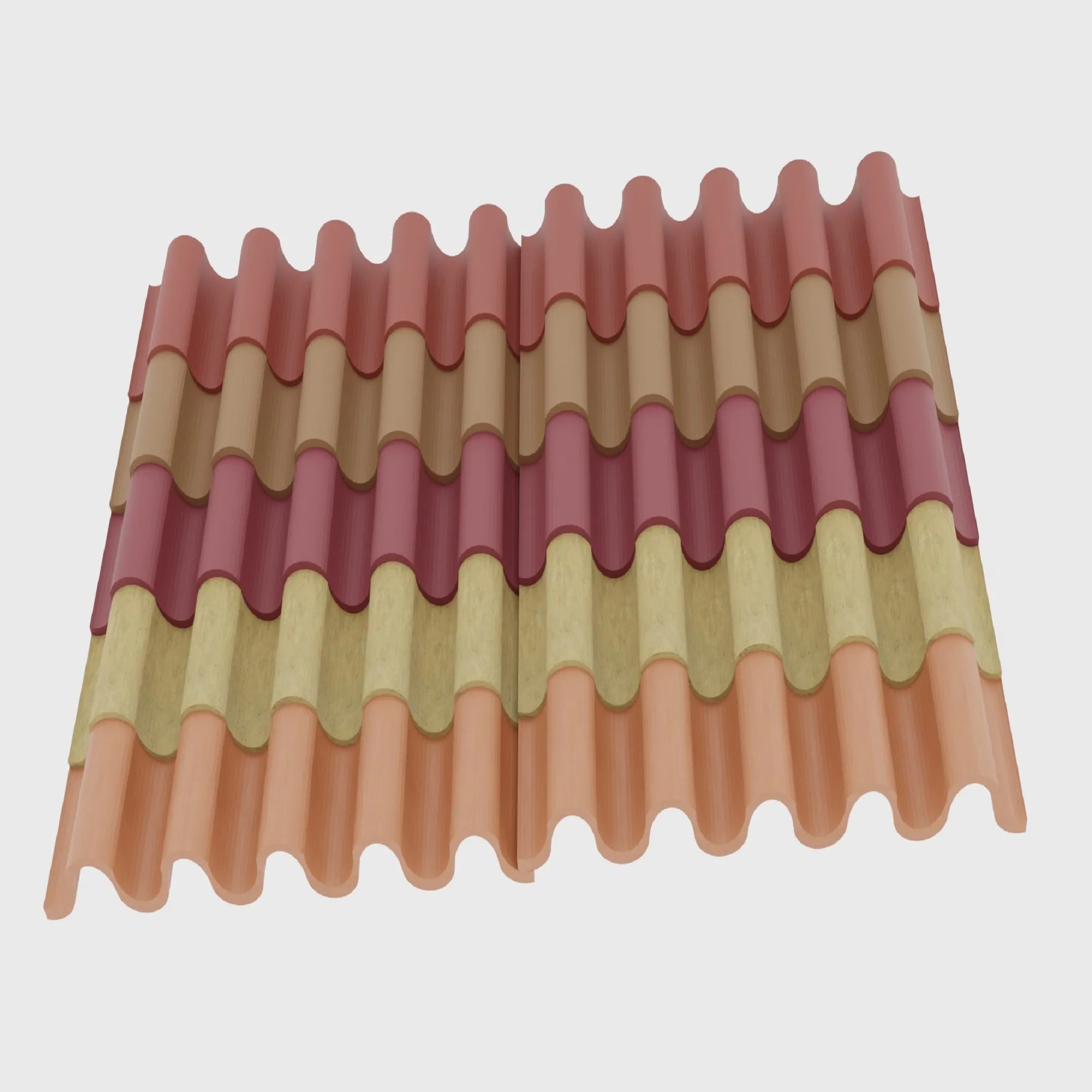 Roof Tile Spanish Set 3D Model .c4d .max .obj .3ds .fbx .stl .blend