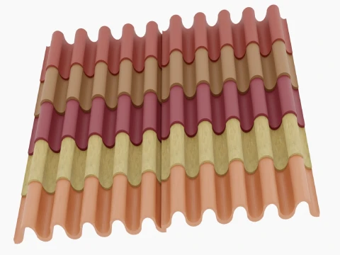 Dachziegel-Spanisch-Set 3D Modell