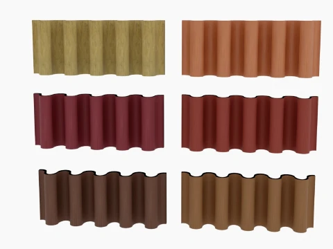 Roof Tile Spanish Set 3D Model