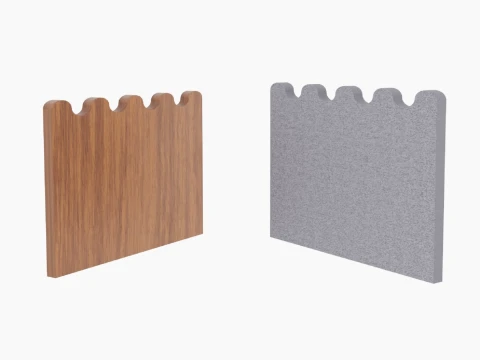 Headboard Smooth Curved Lines Set 3D Model