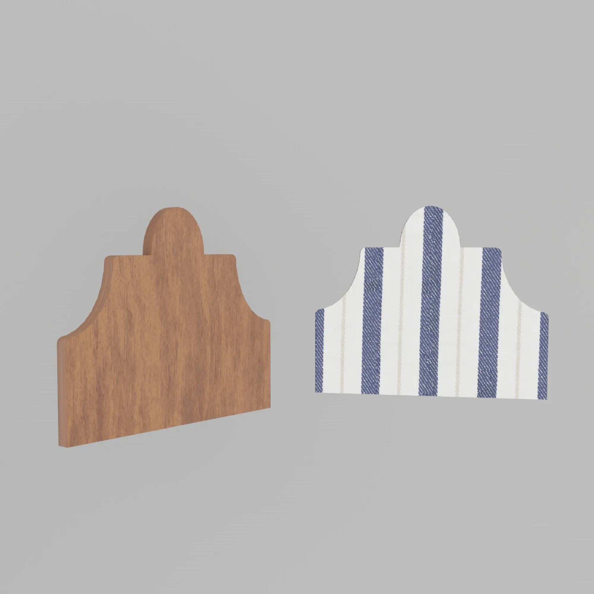 Headboard Curved Contour Set 3D Model .c4d .max .obj .3ds .fbx .stl .blend