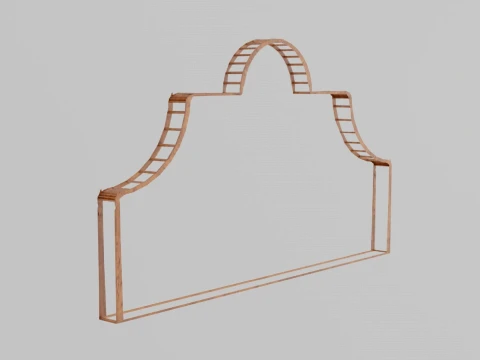 Headboard Curved Contour Set 3D Model