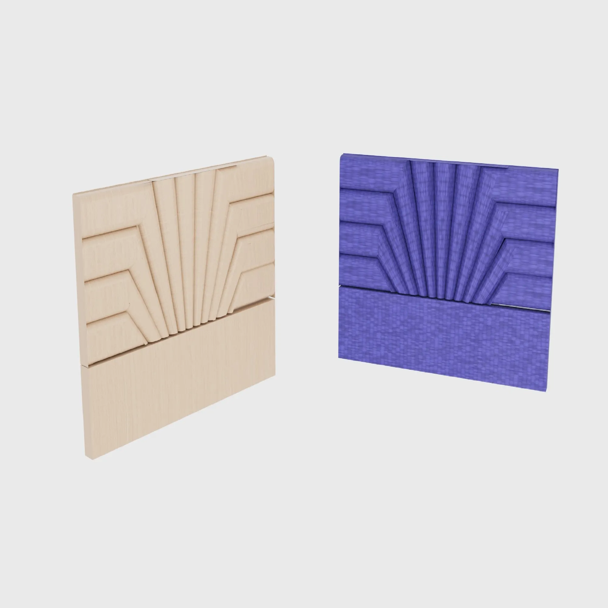 Bed Headboard Divergent Rays Set 3D Model .c4d .max .obj .3ds .fbx .stl .blend 