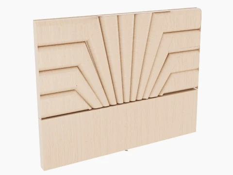 Bed Headboard Divergent Rays Set 3D Model