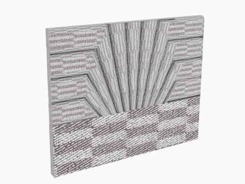 Bed Headboard Divergent Rays Set 3D Model