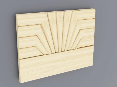 Bed Headboard Divergent Rays Set 3D Model
