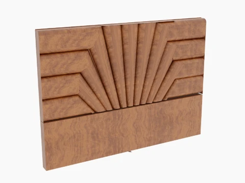 Bed Headboard Divergent Rays Set 3D Model