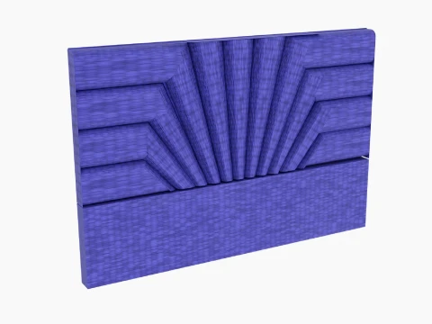 Bed Headboard Divergent Rays Set 3D Model