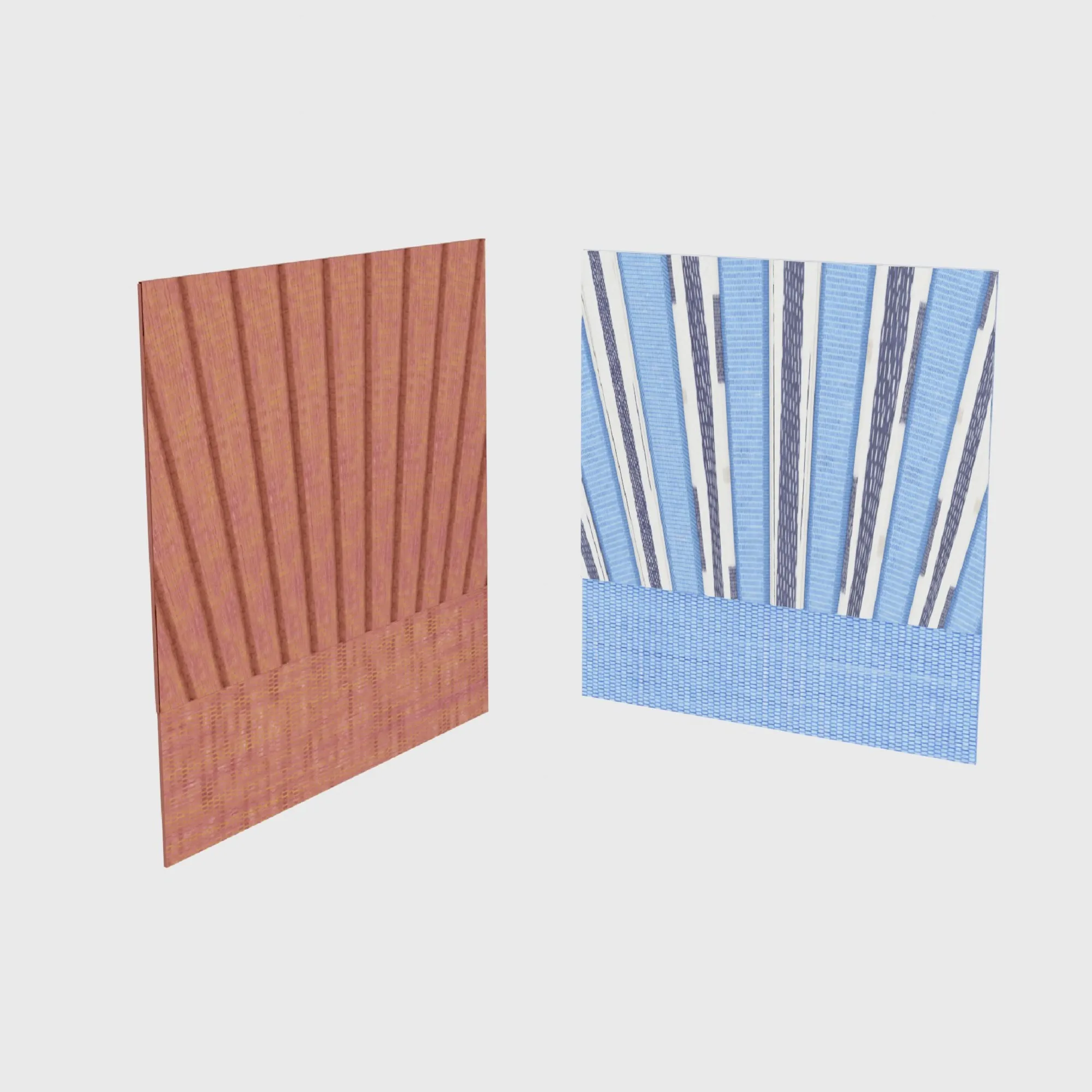 Upholstered Headboard Vertical Rays 3D Model .c4d .max .obj .3ds .fbx .stl .blend 