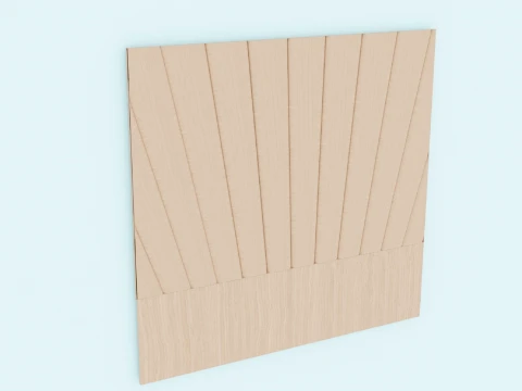 Upholstered Headboard Vertical Rays 3D Model