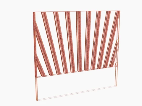 Upholstered Headboard Vertical Rays 3D Model